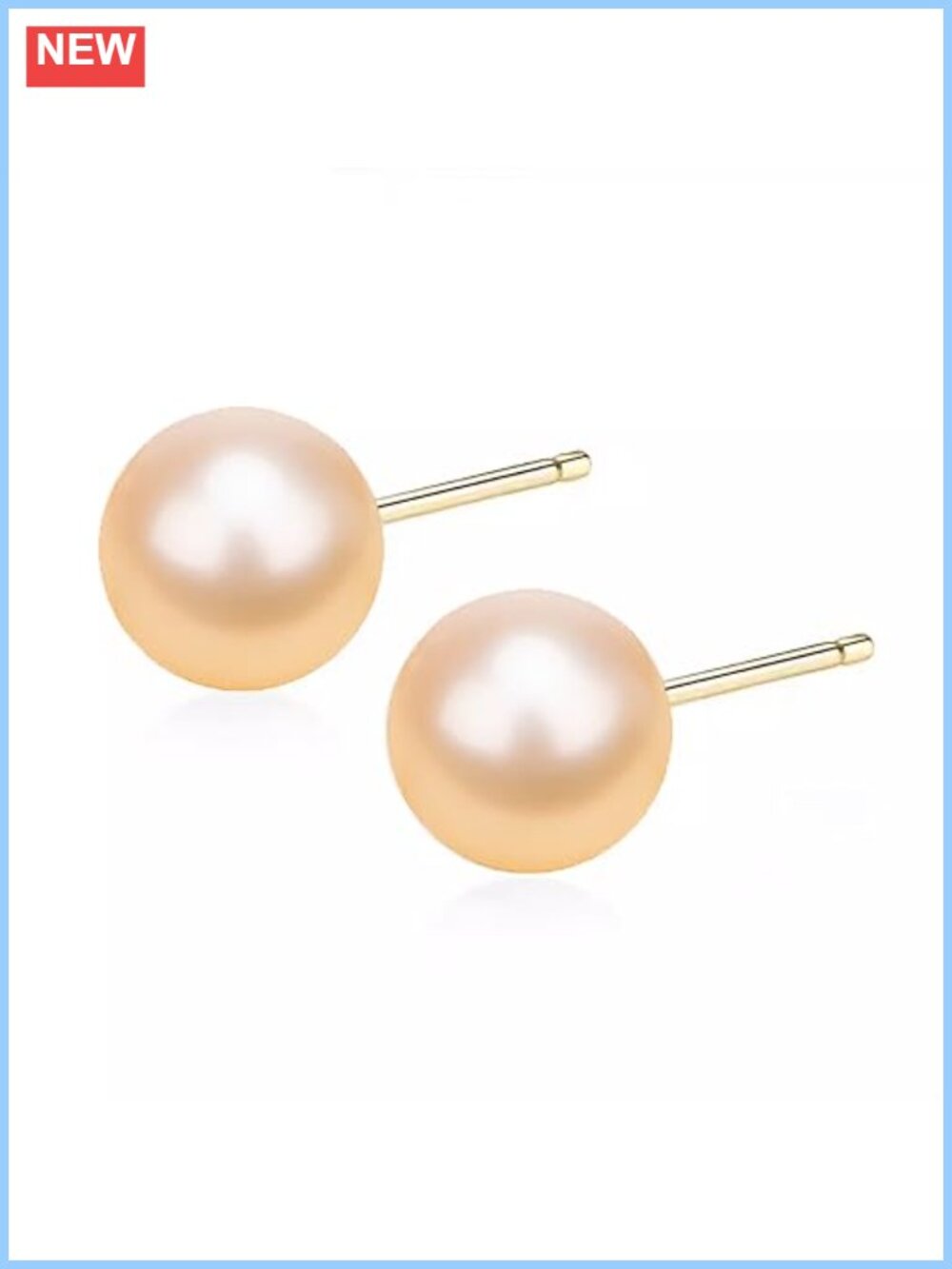 S999 Sterling Silver Freshwater Pearl Stud Earrings Hypoallergenic Push Back